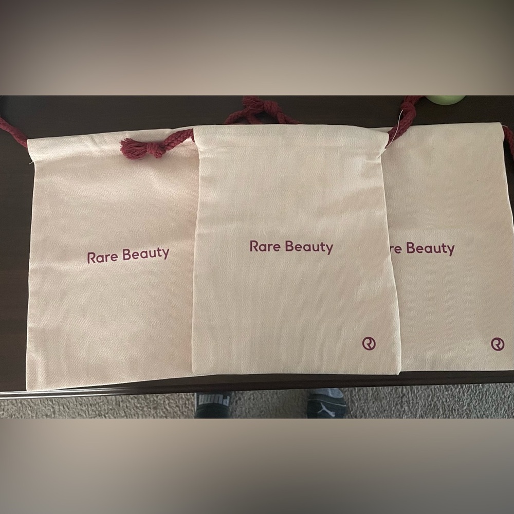 Rare Beauty Drawstring Canvas Bag Pouch x3